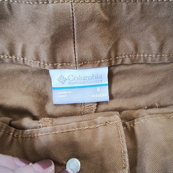 COLUMBIA “Holly Hideaway” Cotton Pants/Camel Brown/Straight Leg size 6 - Picture 11 of 12
